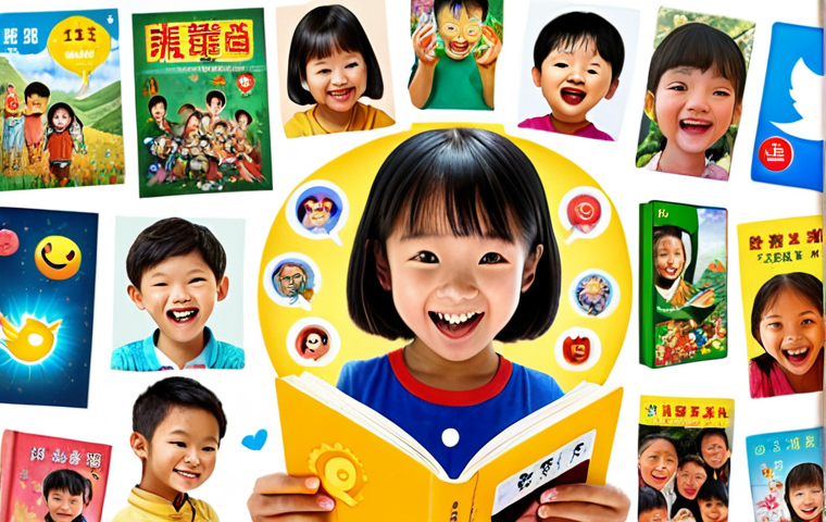 **

A vibrant collage showcasing social media icons (WeChat, Weibo, Douyin) exploding with book images and happy children's faces. The overall feeling is energetic and positive, representing the power of social media to quickly raise funds for a rural children's book drive. Focus on bright, eye-catching colors and a dynamic composition.

**